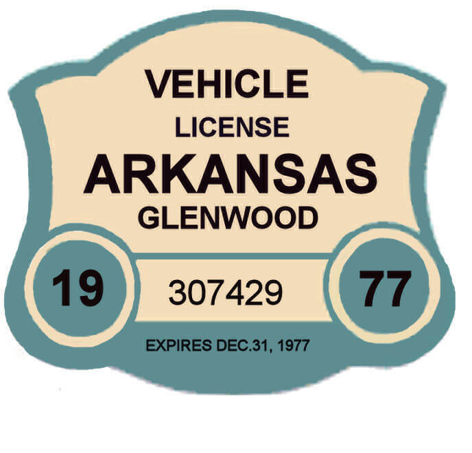 (image for) 1977 Arkansas Registration Sticker GLENWOOD